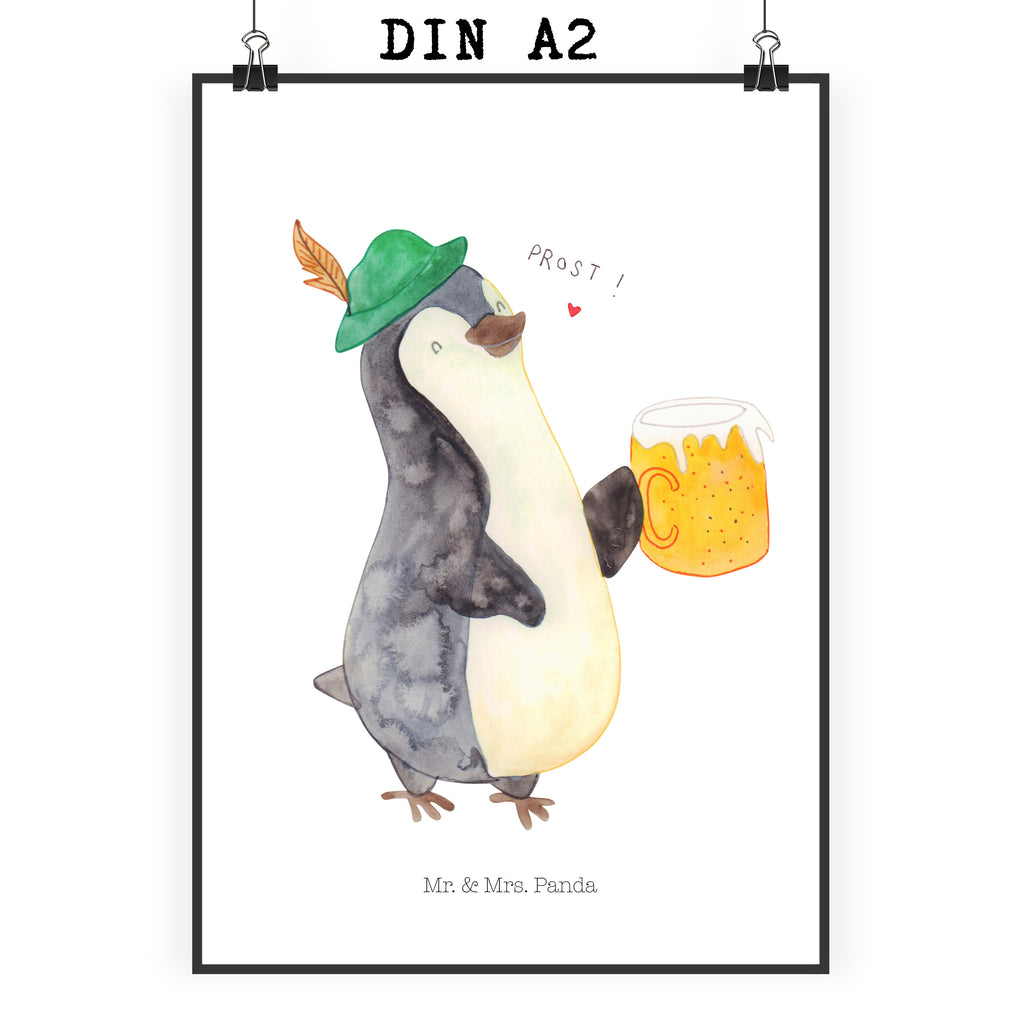 Poster Pinguin Bier Poster, Wandposter, Bild, Wanddeko, Küchenposter, Kinderposter, Wanddeko Bild, Raumdekoration, Wanddekoration, Handgemaltes Poster, Mr. & Mrs. Panda Poster, Designposter, Kunstdruck, Posterdruck, Pinguin, Pinguine, Bier, Oktoberfest