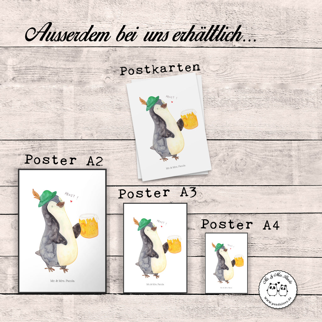 Poster Pinguin Bier Poster, Wandposter, Bild, Wanddeko, Küchenposter, Kinderposter, Wanddeko Bild, Raumdekoration, Wanddekoration, Handgemaltes Poster, Mr. & Mrs. Panda Poster, Designposter, Kunstdruck, Posterdruck, Pinguin, Pinguine, Bier, Oktoberfest