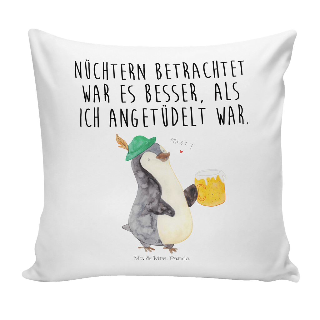 40x40 Kissen Pinguin Bier Kissenhülle, Kopfkissen, Sofakissen, Dekokissen, Motivkissen, Pinguin, Pinguine, Bier, Oktoberfest