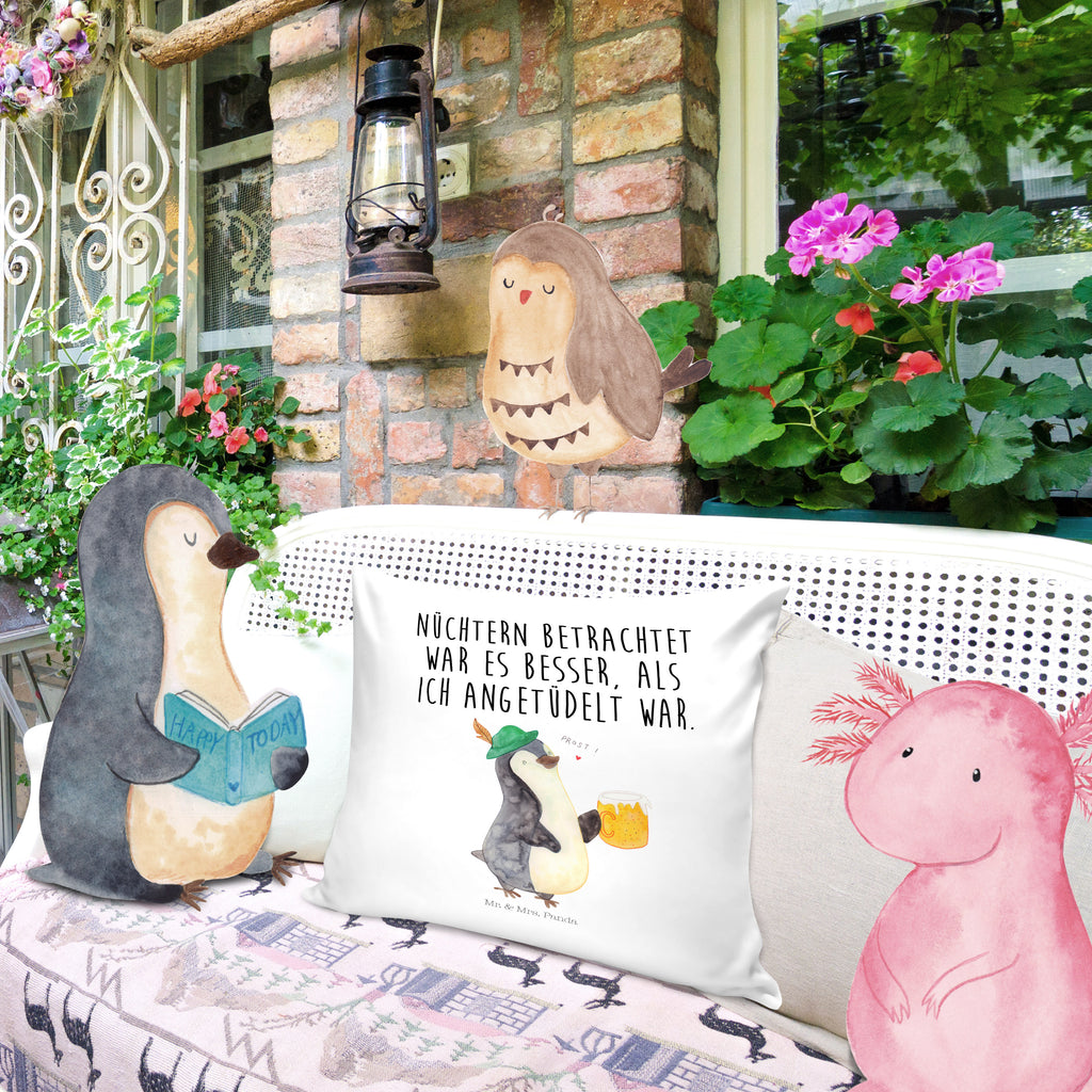 40x40 Kissen Pinguin Bier Kissenhülle, Kopfkissen, Sofakissen, Dekokissen, Motivkissen, Pinguin, Pinguine, Bier, Oktoberfest