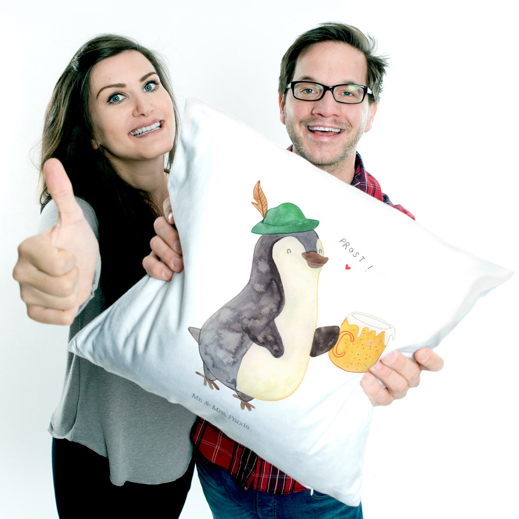40x40 Kissen Pinguin Bier Kissenhülle, Kopfkissen, Sofakissen, Dekokissen, Motivkissen, Pinguin, Pinguine, Bier, Oktoberfest