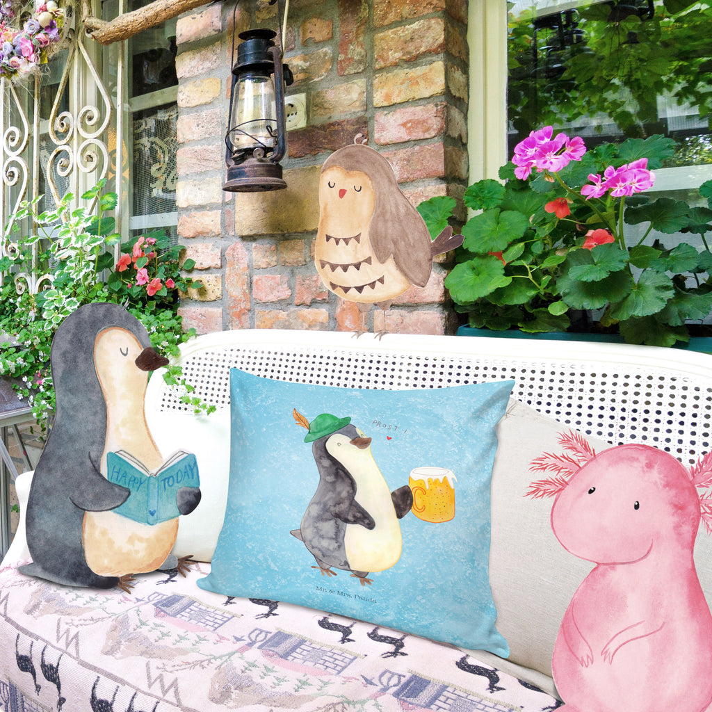 40x40 Kissen Pinguin Bier Kissenhülle, Kopfkissen, Sofakissen, Dekokissen, Motivkissen, Pinguin, Pinguine, Bier, Oktoberfest