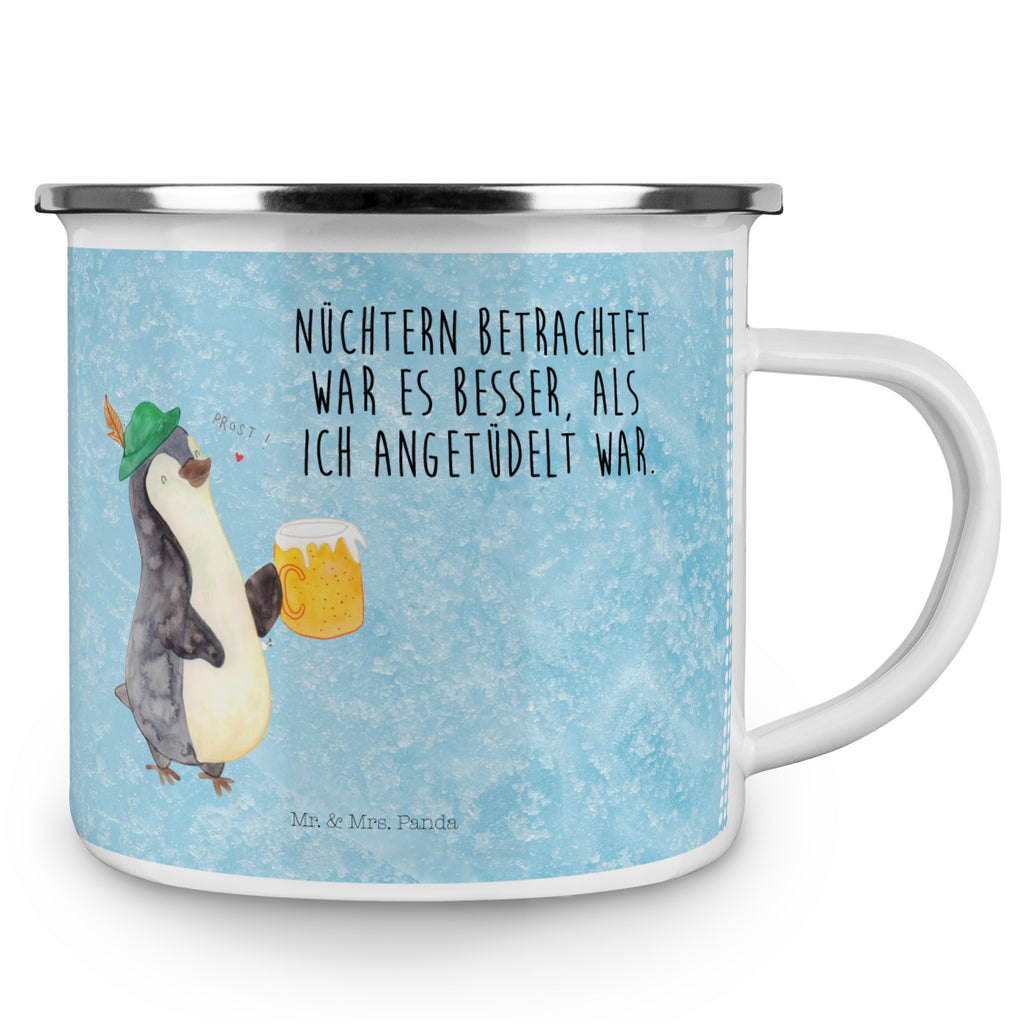 Camping Emaille Tasse Pinguin Bier Campingtasse, Trinkbecher, Metalltasse, Outdoor Tasse, Emaille Trinkbecher, Blechtasse Outdoor, Emaille Campingbecher, Edelstahl Trinkbecher, Metalltasse für Camping, Kaffee Blechtasse, Camping Tasse Metall, Pinguin, Pinguine, Bier, Oktoberfest
