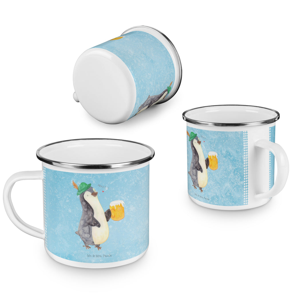 Camping Emaille Tasse Pinguin Bier Campingtasse, Trinkbecher, Metalltasse, Outdoor Tasse, Emaille Trinkbecher, Blechtasse Outdoor, Emaille Campingbecher, Edelstahl Trinkbecher, Metalltasse für Camping, Kaffee Blechtasse, Camping Tasse Metall, Pinguin, Pinguine, Bier, Oktoberfest