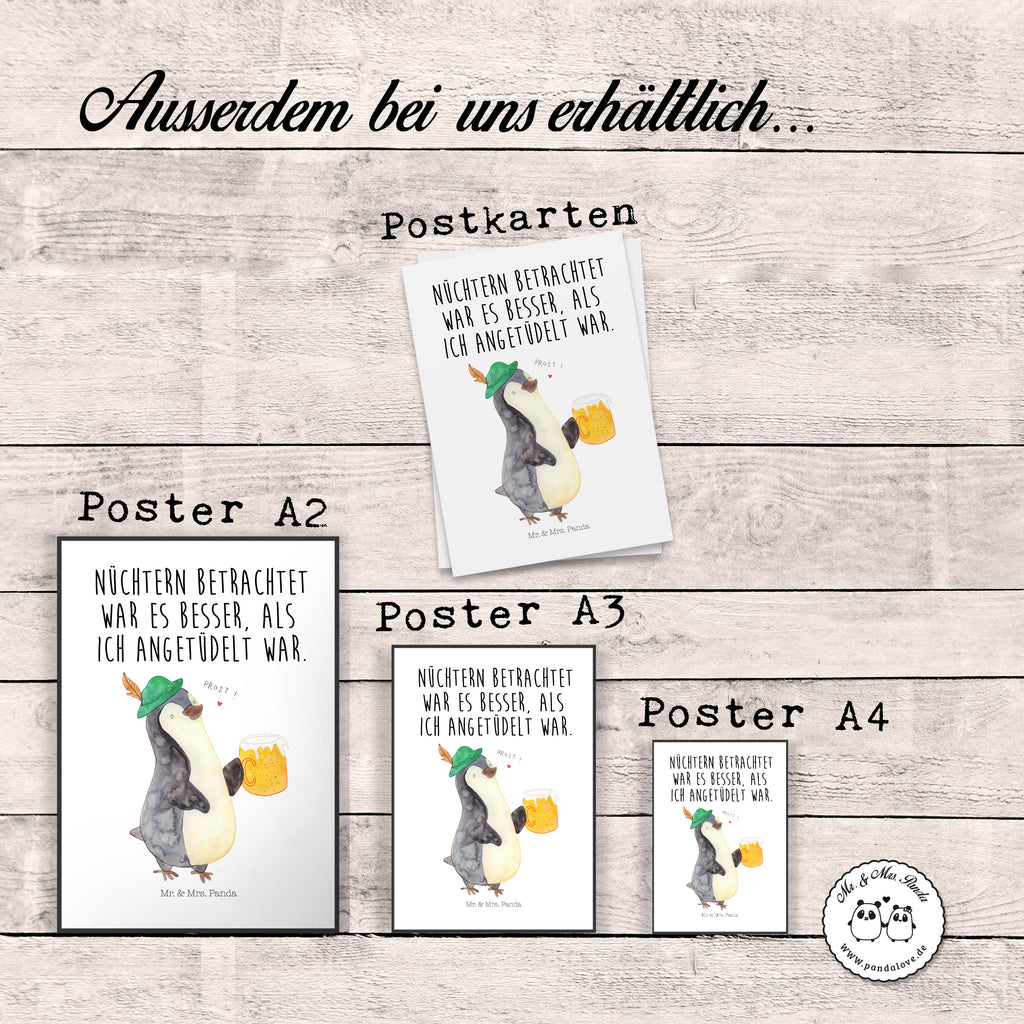 Poster Pinguin Bier Poster, Wandposter, Bild, Wanddeko, Küchenposter, Kinderposter, Wanddeko Bild, Raumdekoration, Wanddekoration, Handgemaltes Poster, Mr. & Mrs. Panda Poster, Designposter, Kunstdruck, Posterdruck, Pinguin, Pinguine, Bier, Oktoberfest