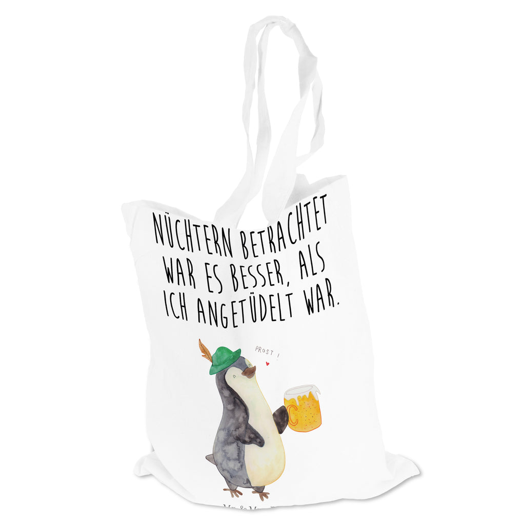Tragetasche Pinguin Bier Beuteltasche, Beutel, Einkaufstasche, Jutebeutel, Stoffbeutel, Pinguin, Pinguine, Bier, Oktoberfest