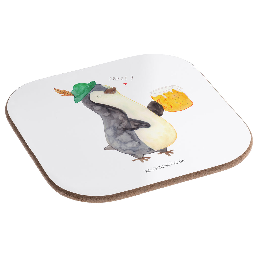Quadratische Untersetzer Pinguin Bier Bierdeckel, Glasuntersetzer, Untersetzer Gläser, Getränkeuntersetzer, Pinguin, Pinguine, Bier, Oktoberfest