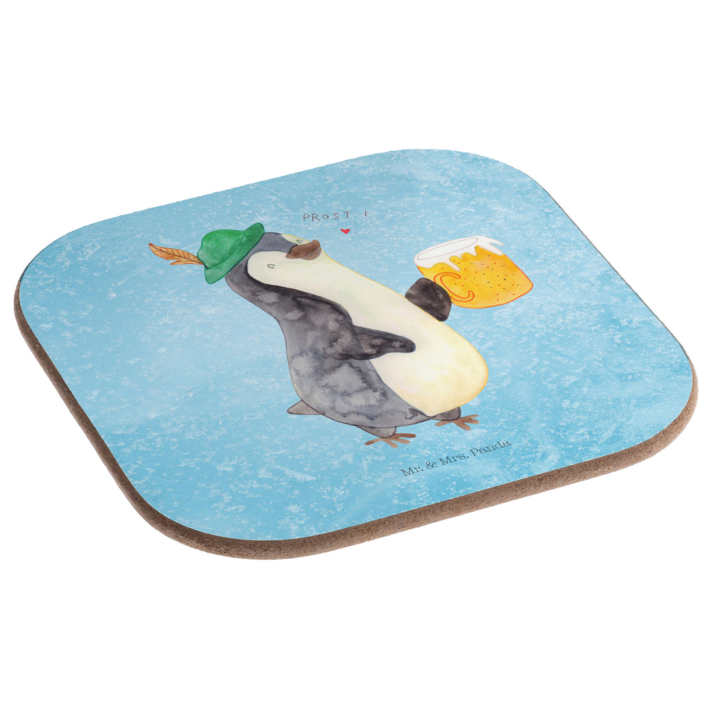 Quadratische Untersetzer Pinguin Bier Bierdeckel, Glasuntersetzer, Untersetzer Gläser, Getränkeuntersetzer, Pinguin, Pinguine, Bier, Oktoberfest