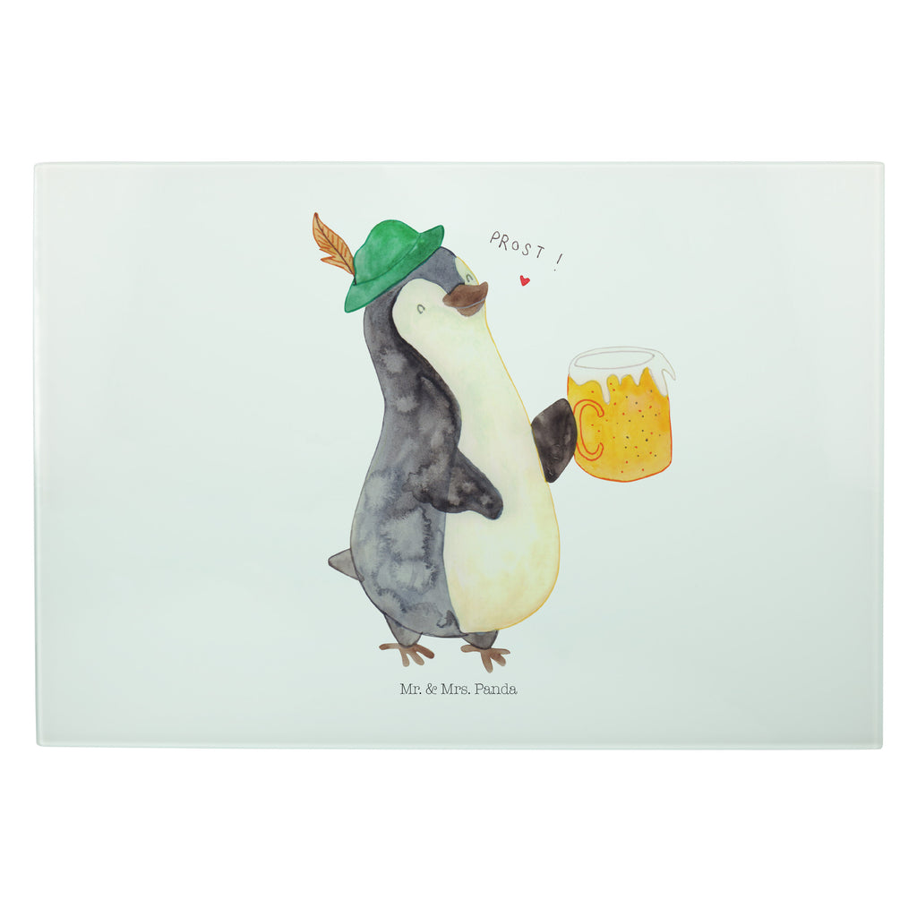 XL Glas Schneidbrett Pinguin Bier Glasschneidebrett, Schneidebrett, Frühstücksbrett, Küche, Pinguin, Pinguine, Bier, Oktoberfest