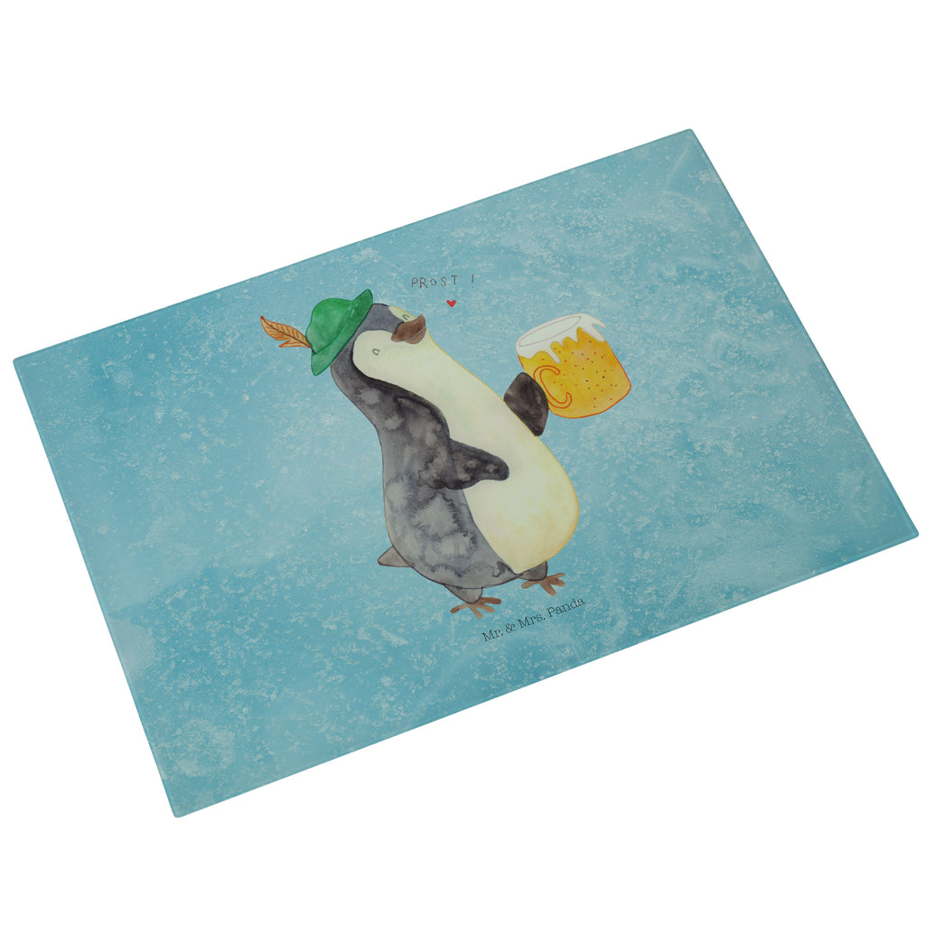XL Glas Schneidbrett Pinguin Bier Glasschneidebrett, Schneidebrett, Frühstücksbrett, Küche, Pinguin, Pinguine, Bier, Oktoberfest