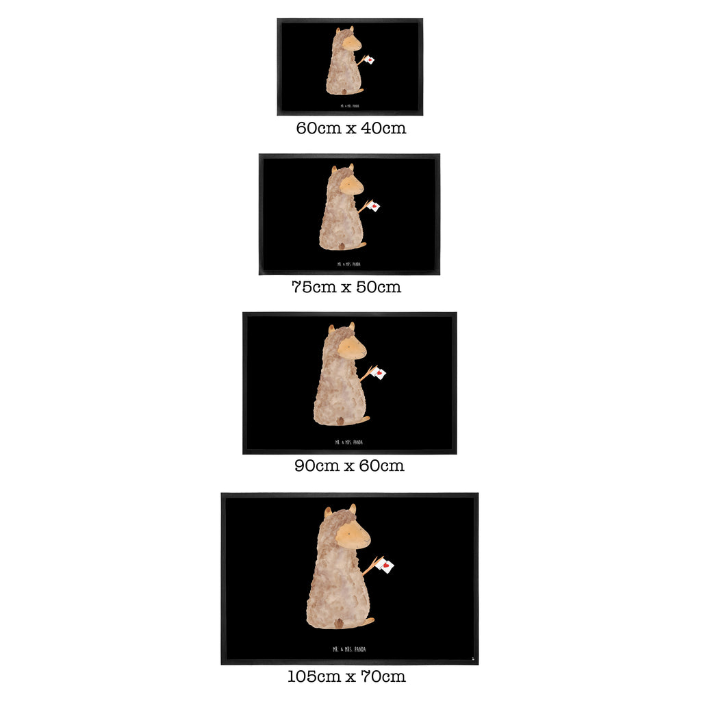Fußmatte Alpaka Fahne Alpaka, Alpakas, Lama, Lamas, Liebe Türvorleger, Schmutzmatte, Fußabtreter, Matte, Schmutzfänger, Fußabstreifer, Schmutzfangmatte, Türmatte, Motivfußmatte,  Haustürmatte, Vorleger  Alpaka, Lama