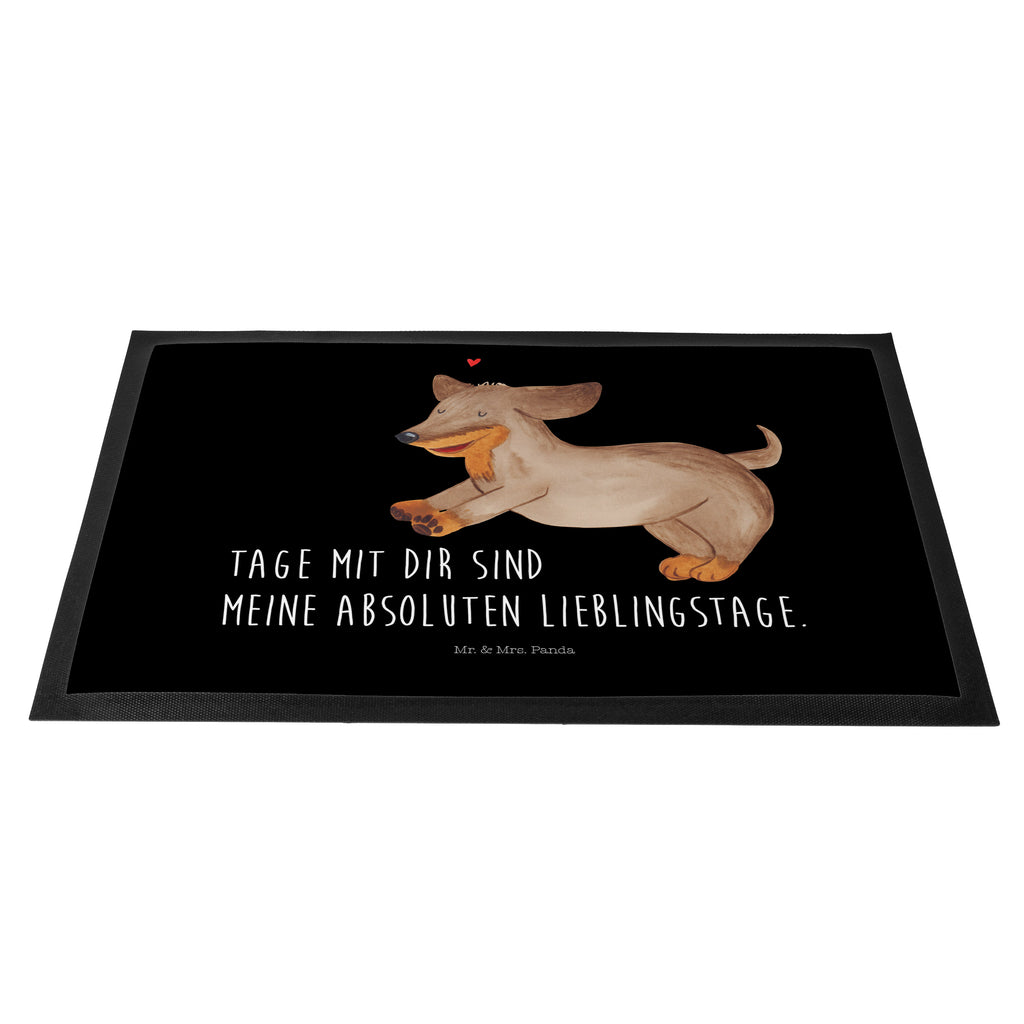 Fußmatte Hund Dackel fröhlich Hund, Hunde, Dackel, Dachshund, happy dog Türvorleger, Schmutzmatte, Fußabtreter, Matte, Schmutzfänger, Fußabstreifer, Schmutzfangmatte, Türmatte, Motivfußmatte,  Haustürmatte, Vorleger  Hund, Hundemotiv, Haustier, Hunderasse, Tierliebhaber, Hundebesitzer, Sprüche