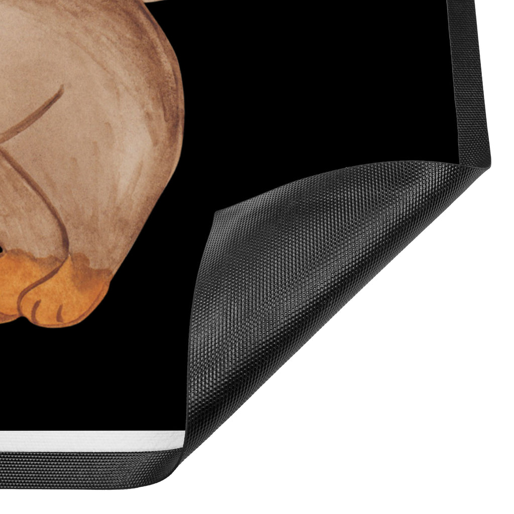 Fußmatte Hund Dackel fröhlich Hund, Hunde, Dackel, Dachshund, happy dog Türvorleger, Schmutzmatte, Fußabtreter, Matte, Schmutzfänger, Fußabstreifer, Schmutzfangmatte, Türmatte, Motivfußmatte,  Haustürmatte, Vorleger  Hund, Hundemotiv, Haustier, Hunderasse, Tierliebhaber, Hundebesitzer, Sprüche