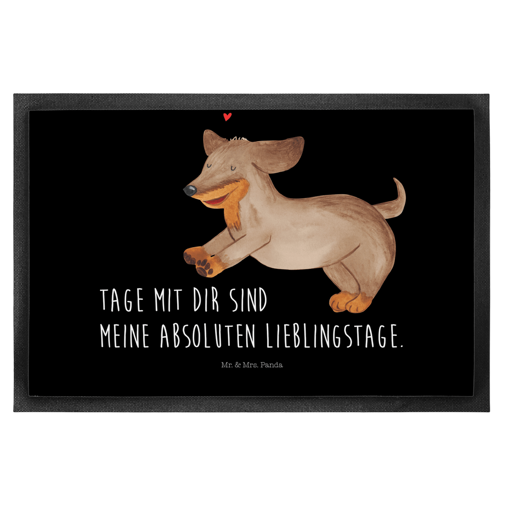 Fußmatte Hund Dackel fröhlich Hund, Hunde, Dackel, Dachshund, happy dog Türvorleger, Schmutzmatte, Fußabtreter, Matte, Schmutzfänger, Fußabstreifer, Schmutzfangmatte, Türmatte, Motivfußmatte,  Haustürmatte, Vorleger  Hund, Hundemotiv, Haustier, Hunderasse, Tierliebhaber, Hundebesitzer, Sprüche