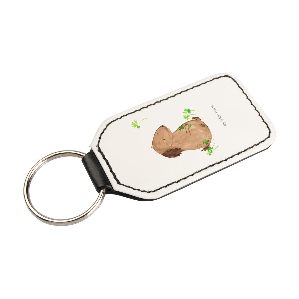 Rechteckig Schlüsselanhänger Hund Kleeblatt Schlüsselanhänger, Anhänger, Taschenanhänger, Glücksbringer, Schutzengel, Hund, Hundemotiv, Haustier, Hunderasse, Tierliebhaber, Hundebesitzer, Sprüche, Kleeblatt, Glück, Tagträume, Motivation, Neuanfang, Geschenk, Selbstliebe, Achtsamkeit