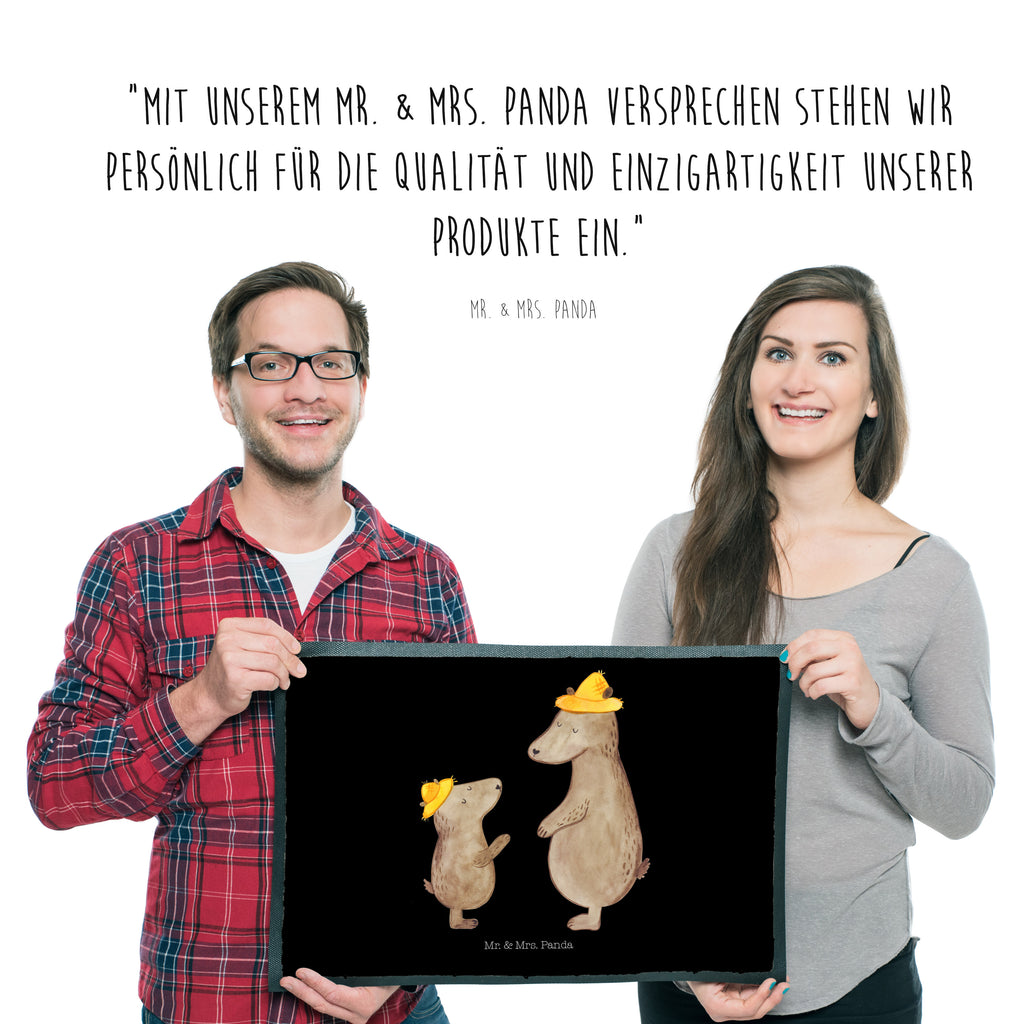 Fußmatte Bären mit Hut Bär, Bären, Vater, Papa, Vatertag, Papi, Paps, Dad, Daddy, Lieblingsmensch, Sohn, Söhne, Kind, Kinder, Vater-Sohn, Familie, Family, Vorbild Türvorleger, Schmutzmatte, Fußabtreter, Matte, Schmutzfänger, Fußabstreifer, Schmutzfangmatte, Türmatte, Motivfußmatte,  Haustürmatte, Vorleger  Familie, Vatertag, Muttertag, Bruder, Schwester, Mama, Papa, Oma, Opa