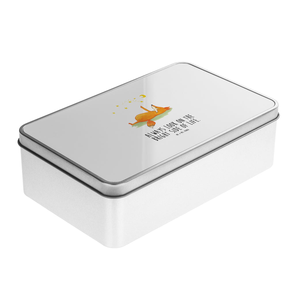 Metalldose rechteckig Fuchs Sterne Blechdose, Metalldose, Blechbox, Container, Keksdose, Vorratsdose, Vorratsbox, Döschen, Versperbox, Vesperdose, Aufbewahrungsdose, Aufbewahrungsbox, Aluminiumdose, Dose, Fuchs, Füchse, tröstende Worte, Spruch positiv, Spruch schön, Romantik, Always Look on the Bright Side of Life