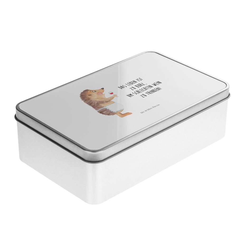 Metalldose rechteckig Igel mit Wein Blechdose, Metalldose, Blechbox, Container, Keksdose, Vorratsdose, Vorratsbox, Döschen, Versperbox, Vesperdose, Aufbewahrungsdose, Aufbewahrungsbox, Aluminiumdose, Dose, Tiermotive, Gute Laune, lustige Sprüche, Tiere, Wein Spruch, Igel, Geschenk Weintrinker, Geschenk Weinliebhaber, Wein Deko, Weinglas, Rotwein, Weißwein, Wein trinken
