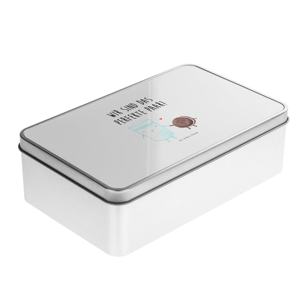 Metalldose rechteckig Milch & Keks Blechdose, Metalldose, Blechbox, Container, Keksdose, Vorratsdose, Vorratsbox, Döschen, Versperbox, Vesperdose, Aufbewahrungsdose, Aufbewahrungsbox, Aluminiumdose, Dose, Tiermotive, Gute Laune, lustige Sprüche, Tiere, Milk, Cookie, Milch, Keks, Kekse, Kaffee, Einladung Frühstück, Motiv süß, romantisch, perfektes Paar