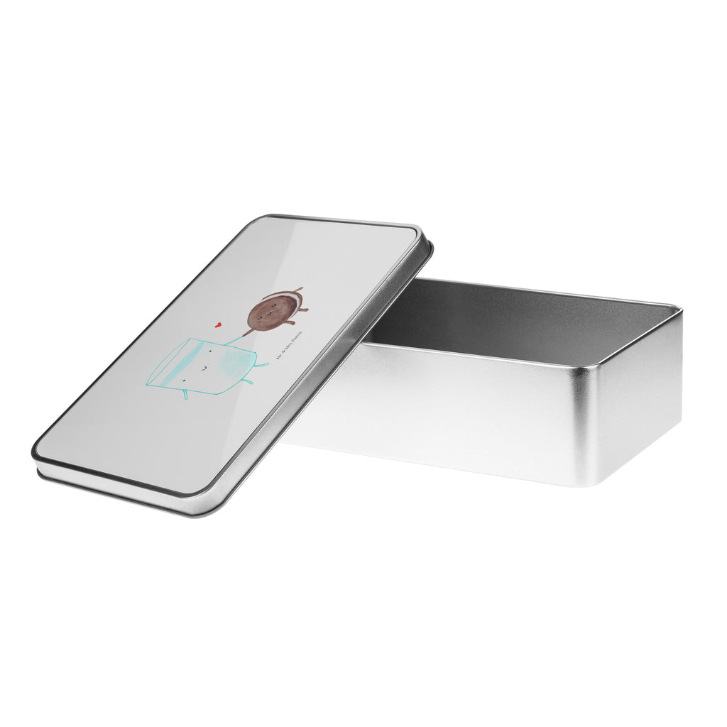Metalldose rechteckig Milch & Keks Blechdose, Metalldose, Blechbox, Container, Keksdose, Vorratsdose, Vorratsbox, Döschen, Versperbox, Vesperdose, Aufbewahrungsdose, Aufbewahrungsbox, Aluminiumdose, Dose, Tiermotive, Gute Laune, lustige Sprüche, Tiere, Milk, Cookie, Milch, Keks, Kekse, Kaffee, Einladung Frühstück, Motiv süß, romantisch, perfektes Paar