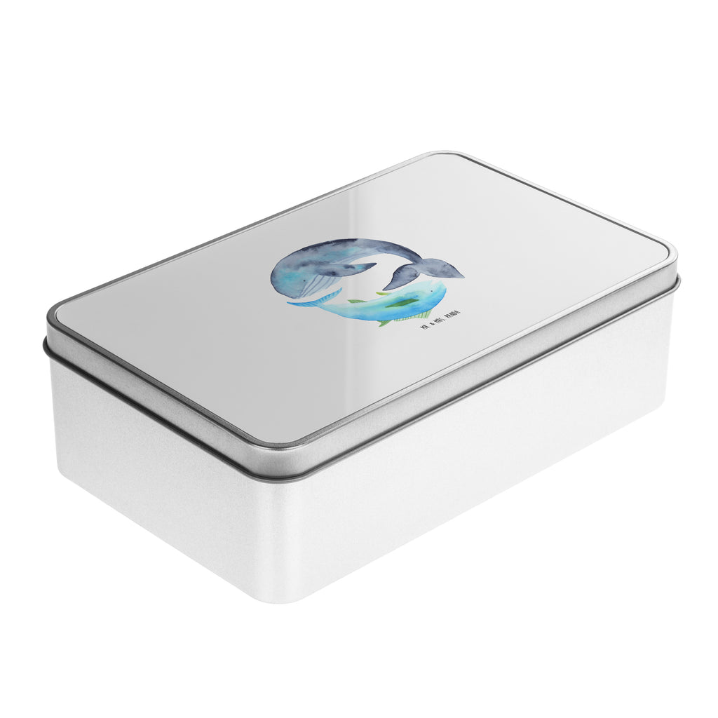 Metalldose rechteckig Walfisch & Thunfisch Blechdose, Metalldose, Blechbox, Container, Keksdose, Vorratsdose, Vorratsbox, Döschen, Versperbox, Vesperdose, Aufbewahrungsdose, Aufbewahrungsbox, Aluminiumdose, Dose, Tiermotive, Gute Laune, lustige Sprüche, Tiere, Wal, Wahl, Tunfisch, Wortwitz lustig, Spruch lustig, Flachwitz, Witz, Spruch des Tages, Flachwitz Geschenk