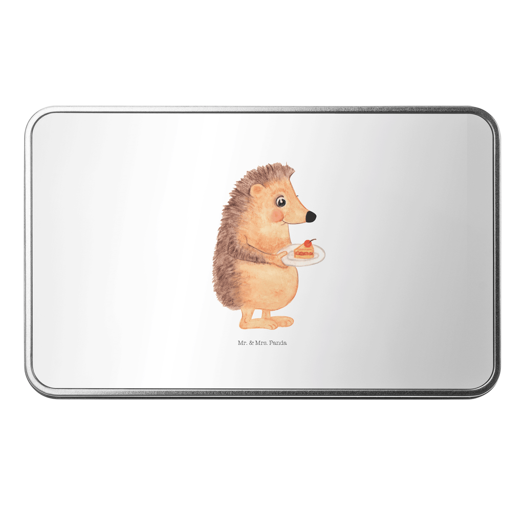 Metalldose rechteckig Igel mit Kuchenstück Blechdose, Metalldose, Blechbox, Container, Keksdose, Vorratsdose, Vorratsbox, Döschen, Versperbox, Vesperdose, Aufbewahrungsdose, Aufbewahrungsbox, Aluminiumdose, Dose, süße Tiermotive, gute Laune, lustige Sprüche, Tiere, Igel, Essen Spruch, Kuchen, Backen Geschenk, Kuchen backen, Einladung Party, Geburtstagskuchen, Torte