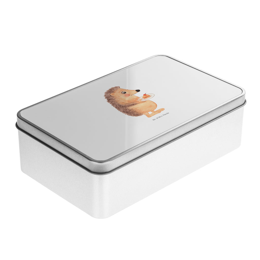 Metalldose rechteckig Igel mit Kuchenstück Blechdose, Metalldose, Blechbox, Container, Keksdose, Vorratsdose, Vorratsbox, Döschen, Versperbox, Vesperdose, Aufbewahrungsdose, Aufbewahrungsbox, Aluminiumdose, Dose, süße Tiermotive, gute Laune, lustige Sprüche, Tiere, Igel, Essen Spruch, Kuchen, Backen Geschenk, Kuchen backen, Einladung Party, Geburtstagskuchen, Torte