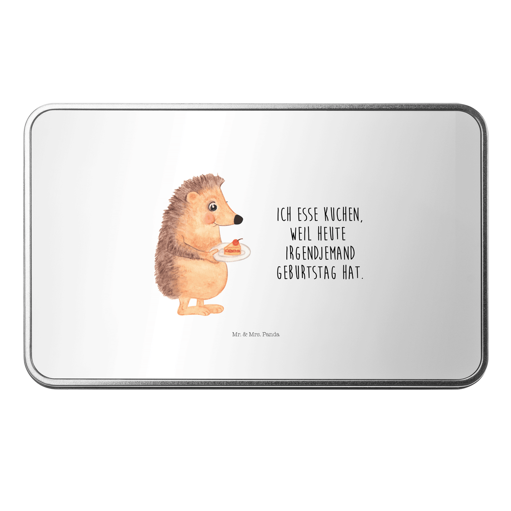Metalldose rechteckig Igel mit Kuchenstück Blechdose, Metalldose, Blechbox, Container, Keksdose, Vorratsdose, Vorratsbox, Döschen, Versperbox, Vesperdose, Aufbewahrungsdose, Aufbewahrungsbox, Aluminiumdose, Dose, süße Tiermotive, gute Laune, lustige Sprüche, Tiere, Igel, Essen Spruch, Kuchen, Backen Geschenk, Kuchen backen, Einladung Party, Geburtstagskuchen, Torte
