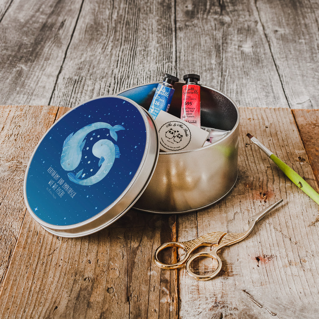Blechdose rund Sternzeichen Fische Metalldose, Keksdose, Dose, Vorratsdose, Geschenkbox, Tierkreiszeichen, Sternzeichen, Horoskop, Astrologie, Aszendent, Fisch, Fische Geschenk, Fische Sternzeichen, Fische Sternbild, Geschenk Februar, Geschenk März, Geburtstag Februar, Geburtstag März