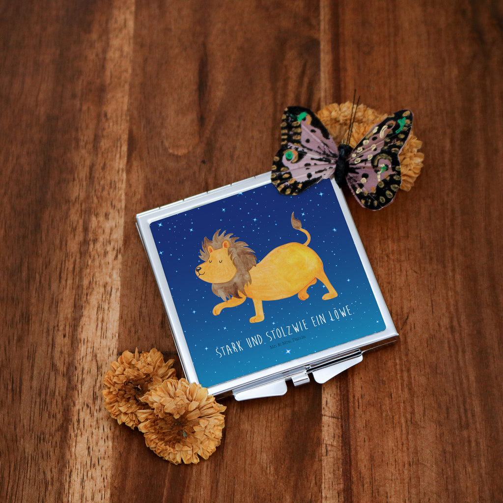 Handtaschenspiegel quadratisch Sternzeichen Löwe Spiegel, Handtasche, Quadrat, silber, schminken, Schminkspiegel, Tierkreiszeichen, Sternzeichen, Horoskop, Astrologie, Aszendent, Löwe Geschenk, Löwe Sternzeichen, Geschenk Juli, Geburtstag Juli, Geschenk August, Geburtstag August, König der Tiere