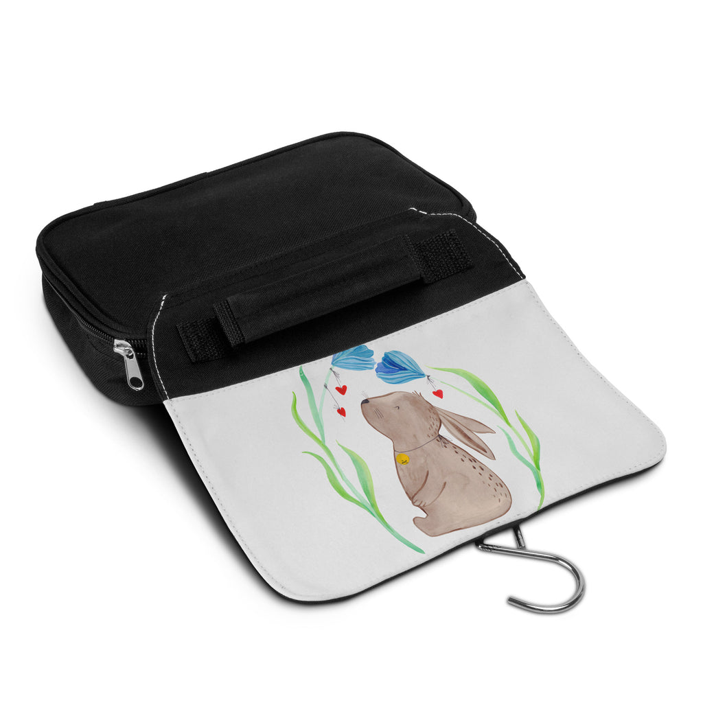 Kulturbeutel Hase Blume Kulturbeutel, Zum Aufhängen, Waschtasche, Kosmetiktasche, Damen, Herren, Aufbewahrungstasche, Schminktasche, Kosmetikbeutel, Organizer, Kulturtasche, Schminkutensil, Ostern, Osterhase, Ostergeschenke, Osternest, Osterdeko, Geschenk zu Ostern, Hase, Kaninchen, Kind, Taufe, Taufgeschenk, Geburt, Schwangerschaft, erstes Kind, Kindergeburtstag, Geburtstag, Hoffnung, Träume