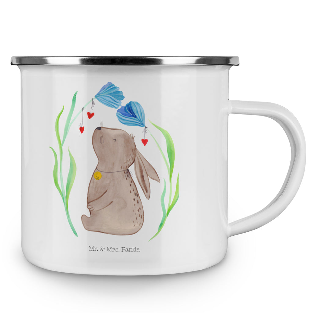 Camping Emaille Tasse Hase Blume Campingtasse, Trinkbecher, Metalltasse, Outdoor Tasse, Emaille Trinkbecher, Blechtasse Outdoor, Emaille Campingbecher, Edelstahl Trinkbecher, Metalltasse für Camping, Kaffee Blechtasse, Camping Tasse Metall, Ostern, Osterhase, Ostergeschenke, Osternest, Osterdeko, Geschenk zu Ostern, Hase, Kaninchen, Kind, Taufe, Taufgeschenk, Geburt, Schwangerschaft, erstes Kind, Kindergeburtstag, Geburtstag, Hoffnung, Träume