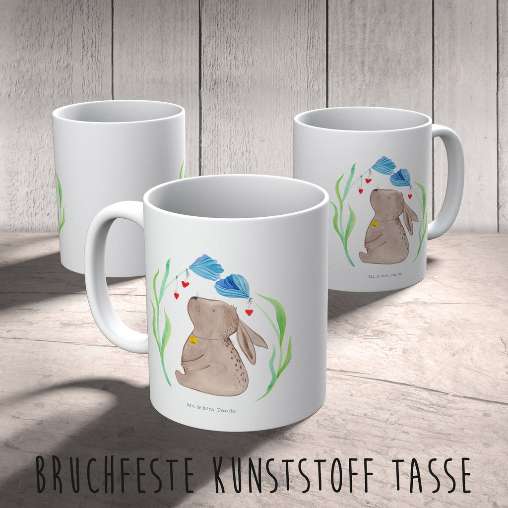 Kindertasse Hase Blume Kunststoff Tasse, Kindergarten, Tasse, Trinkbecher, Camping Becher, Kaffeetasse, Kunststoffbecher, Kindergartenbecher, Outdoorgeschirr, Kunststoffgeschirr, Reisebecher, Reisetasse, Kinderbecher, Ostern, Osterhase, Ostergeschenke, Osternest, Osterdeko, Geschenk zu Ostern, Hase, Kaninchen, Kind, Taufe, Taufgeschenk, Geburt, Schwangerschaft, erstes Kind, Kindergeburtstag, Geburtstag, Hoffnung, Träume
