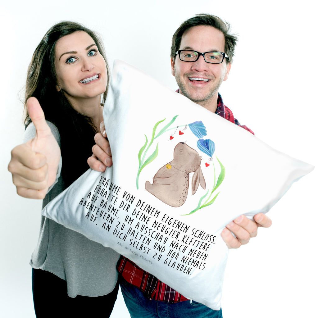 40x40 Kissen Hase Blume Kissenhülle, Kopfkissen, Sofakissen, Dekokissen, Motivkissen, Ostern, Osterhase, Ostergeschenke, Osternest, Osterdeko, Geschenk zu Ostern, Hase, Kaninchen, Kind, Taufe, Taufgeschenk, Geburt, Schwangerschaft, erstes Kind, Kindergeburtstag, Geburtstag, Hoffnung, Träume