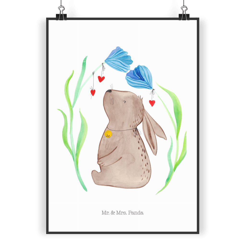Poster Hase Blume Poster, Wandposter, Bild, Wanddeko, Küchenposter, Kinderposter, Wanddeko Bild, Raumdekoration, Wanddekoration, Handgemaltes Poster, Mr. & Mrs. Panda Poster, Designposter, Kunstdruck, Posterdruck, Ostern, Osterhase, Ostergeschenke, Osternest, Osterdeko, Geschenk zu Ostern, Hase, Kaninchen, Kind, Taufe, Taufgeschenk, Geburt, Schwangerschaft, erstes Kind, Kindergeburtstag, Geburtstag, Hoffnung, Träume