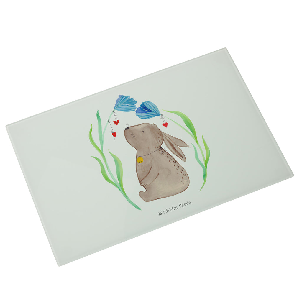 Medium Glas Schneidbrett Hase Blume Glasschneidebrett, Schneidebrett, Ostern, Osterhase, Ostergeschenke, Osternest, Osterdeko, Geschenk zu Ostern, Hase, Kaninchen, Kind, Taufe, Taufgeschenk, Geburt, Schwangerschaft, erstes Kind, Kindergeburtstag, Geburtstag, Hoffnung, Träume