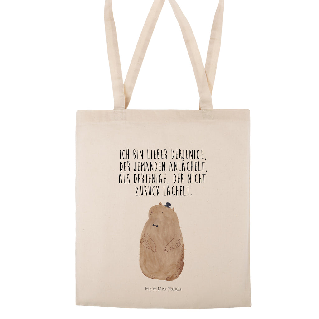 Tragetasche Murmeltier Beuteltasche, Beutel, Einkaufstasche, Jutebeutel, Stoffbeutel, Tiermotive, Gute Laune, lustige Sprüche, Tiere, Murmeltier, Knigge, Fröhlichkeit, Freundlichkeit, Respekt, Anstand
