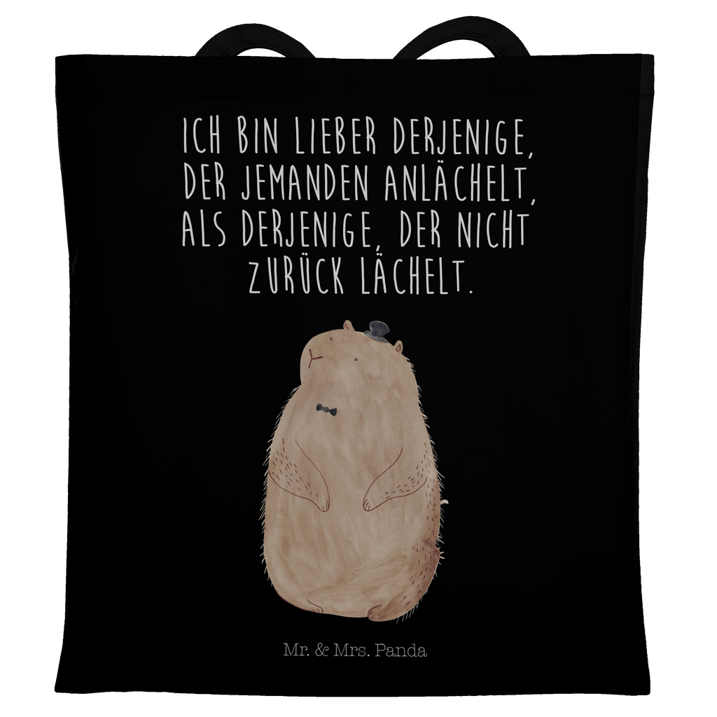 Tragetasche Murmeltier Beuteltasche, Beutel, Einkaufstasche, Jutebeutel, Stoffbeutel, Tiermotive, Gute Laune, lustige Sprüche, Tiere, Murmeltier, Knigge, Fröhlichkeit, Freundlichkeit, Respekt, Anstand
