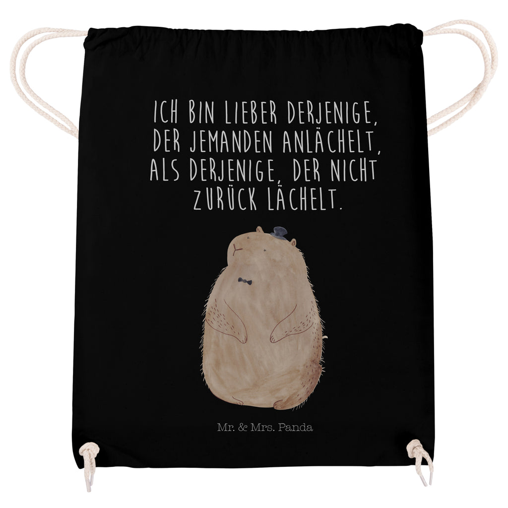 Sportbeutel Murmeltier Turnbeutel, Beutel, Sporttasche, Tasche, Stoffbeutel, Tiermotive, Gute Laune, lustige Sprüche, Tiere, Murmeltier, Knigge, Fröhlichkeit, Freundlichkeit, Respekt, Anstand