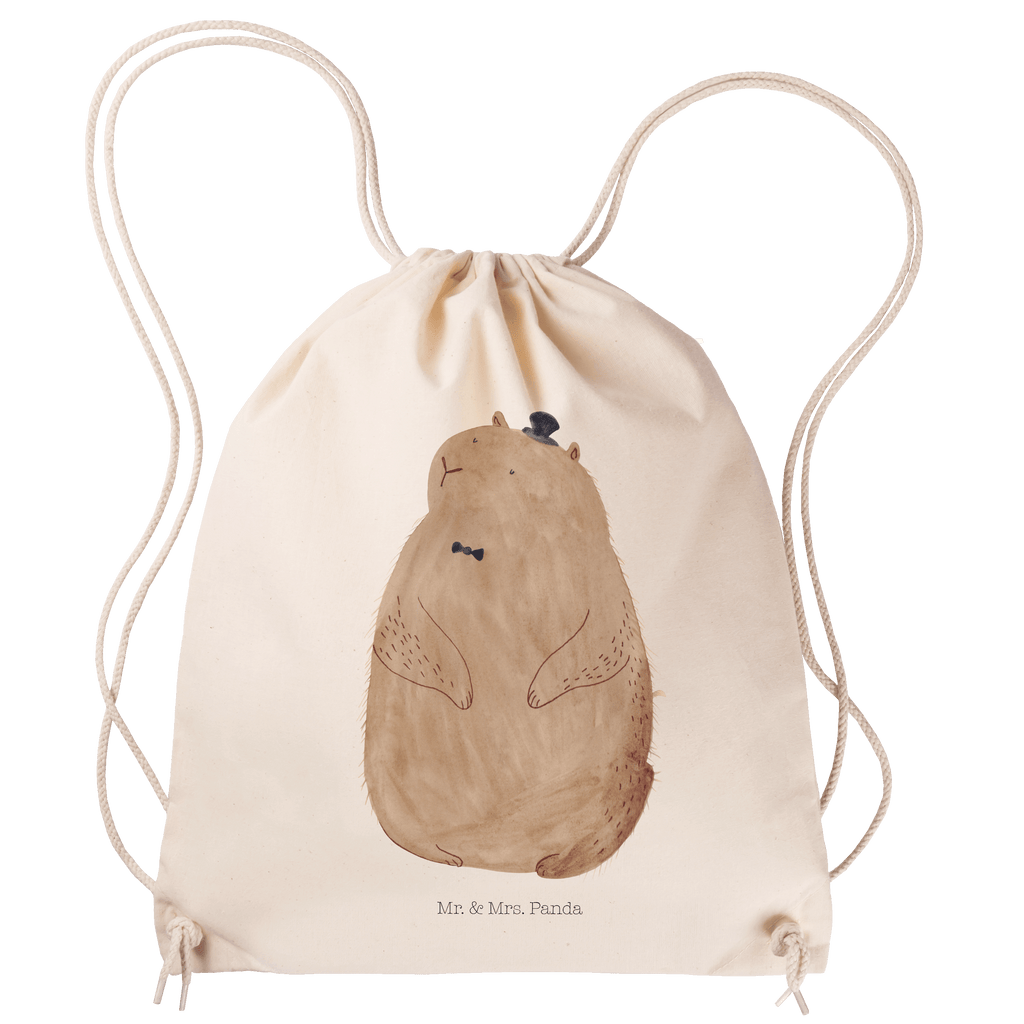 Sportbeutel Murmeltier Turnbeutel, Beutel, Sporttasche, Tasche, Stoffbeutel, Tiermotive, Gute Laune, lustige Sprüche, Tiere, Murmeltier, Knigge, Fröhlichkeit, Freundlichkeit, Respekt, Anstand