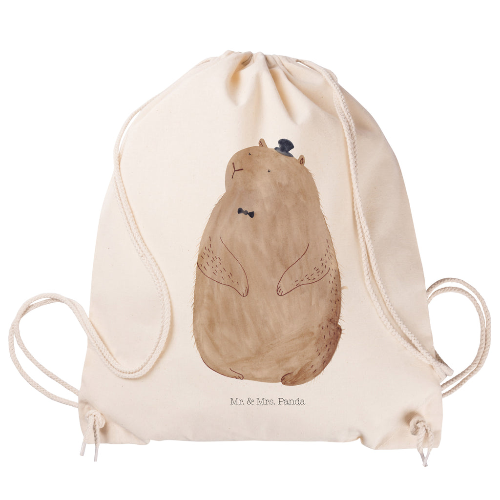 Sportbeutel Murmeltier Turnbeutel, Beutel, Sporttasche, Tasche, Stoffbeutel, Tiermotive, Gute Laune, lustige Sprüche, Tiere, Murmeltier, Knigge, Fröhlichkeit, Freundlichkeit, Respekt, Anstand