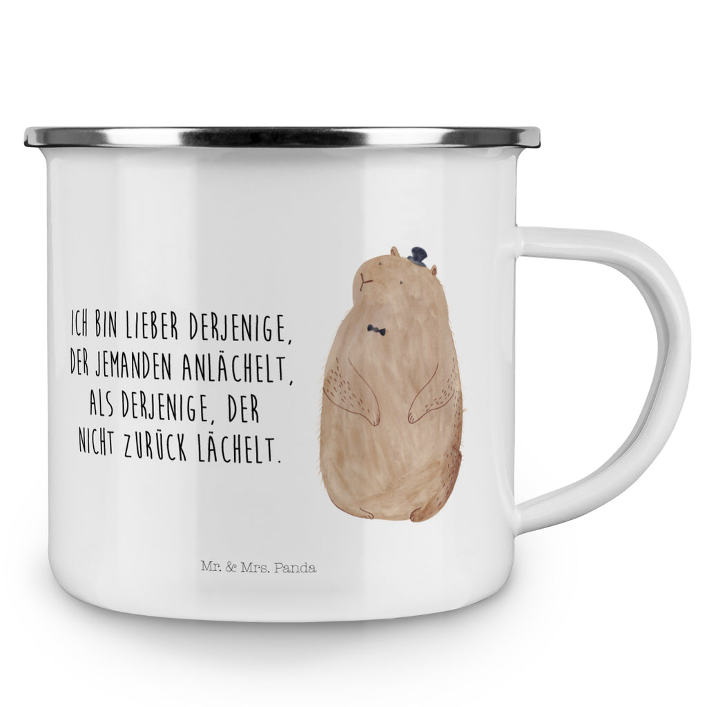 Camping Emaille Tasse Murmeltier Campingtasse, Trinkbecher, Metalltasse, Outdoor Tasse, Emaille Trinkbecher, Blechtasse Outdoor, Emaille Campingbecher, Edelstahl Trinkbecher, Metalltasse für Camping, Kaffee Blechtasse, Camping Tasse Metall, Tiermotive, Gute Laune, lustige Sprüche, Tiere, Murmeltier, Knigge, Fröhlichkeit, Freundlichkeit, Respekt, Anstand