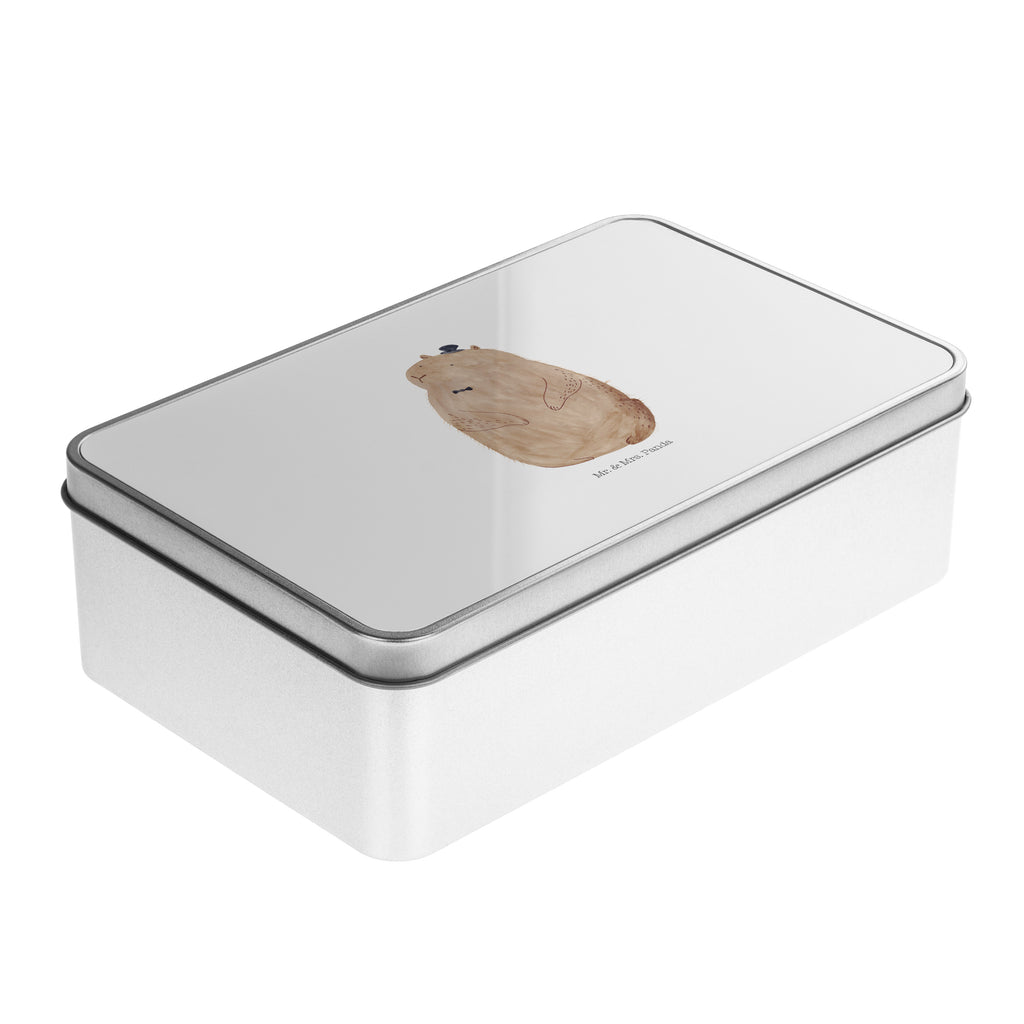 Metalldose rechteckig Murmeltier Blechdose, Metalldose, Blechbox, Container, Keksdose, Vorratsdose, Vorratsbox, Döschen, Versperbox, Vesperdose, Aufbewahrungsdose, Aufbewahrungsbox, Aluminiumdose, Dose, Tiermotive, Gute Laune, lustige Sprüche, Tiere, Murmeltier, Knigge, Fröhlichkeit, Freundlichkeit, Respekt, Anstand