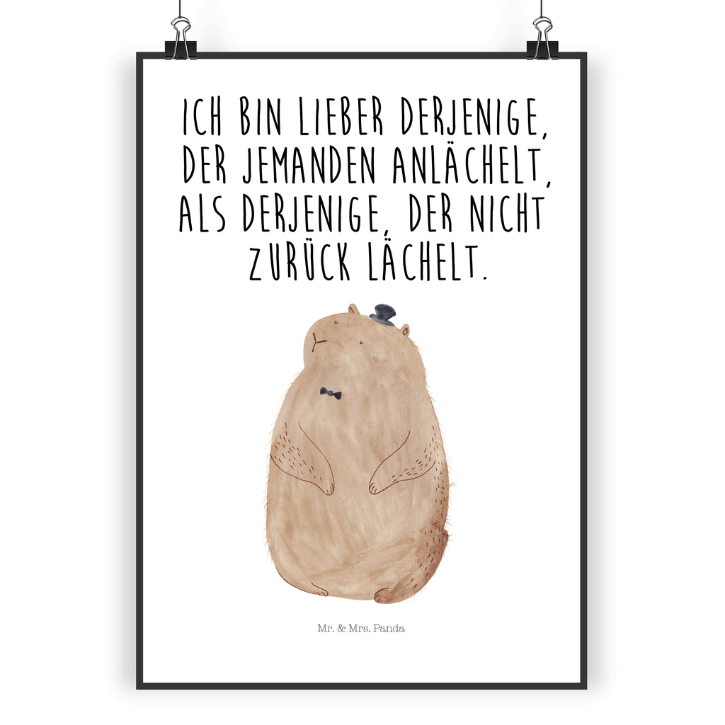 Poster Murmeltier Poster, Wandposter, Bild, Wanddeko, Küchenposter, Kinderposter, Wanddeko Bild, Raumdekoration, Wanddekoration, Handgemaltes Poster, Mr. & Mrs. Panda Poster, Designposter, Kunstdruck, Posterdruck, Tiermotive, Gute Laune, lustige Sprüche, Tiere, Murmeltier, Knigge, Fröhlichkeit, Freundlichkeit, Respekt, Anstand