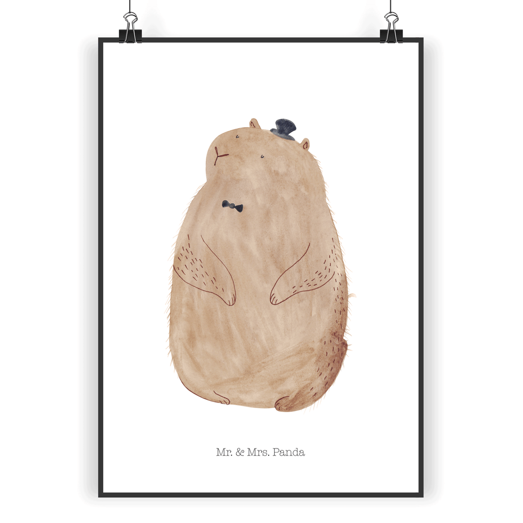 Poster Murmeltier Poster, Wandposter, Bild, Wanddeko, Küchenposter, Kinderposter, Wanddeko Bild, Raumdekoration, Wanddekoration, Handgemaltes Poster, Mr. & Mrs. Panda Poster, Designposter, Kunstdruck, Posterdruck, Tiermotive, Gute Laune, lustige Sprüche, Tiere, Murmeltier, Knigge, Fröhlichkeit, Freundlichkeit, Respekt, Anstand