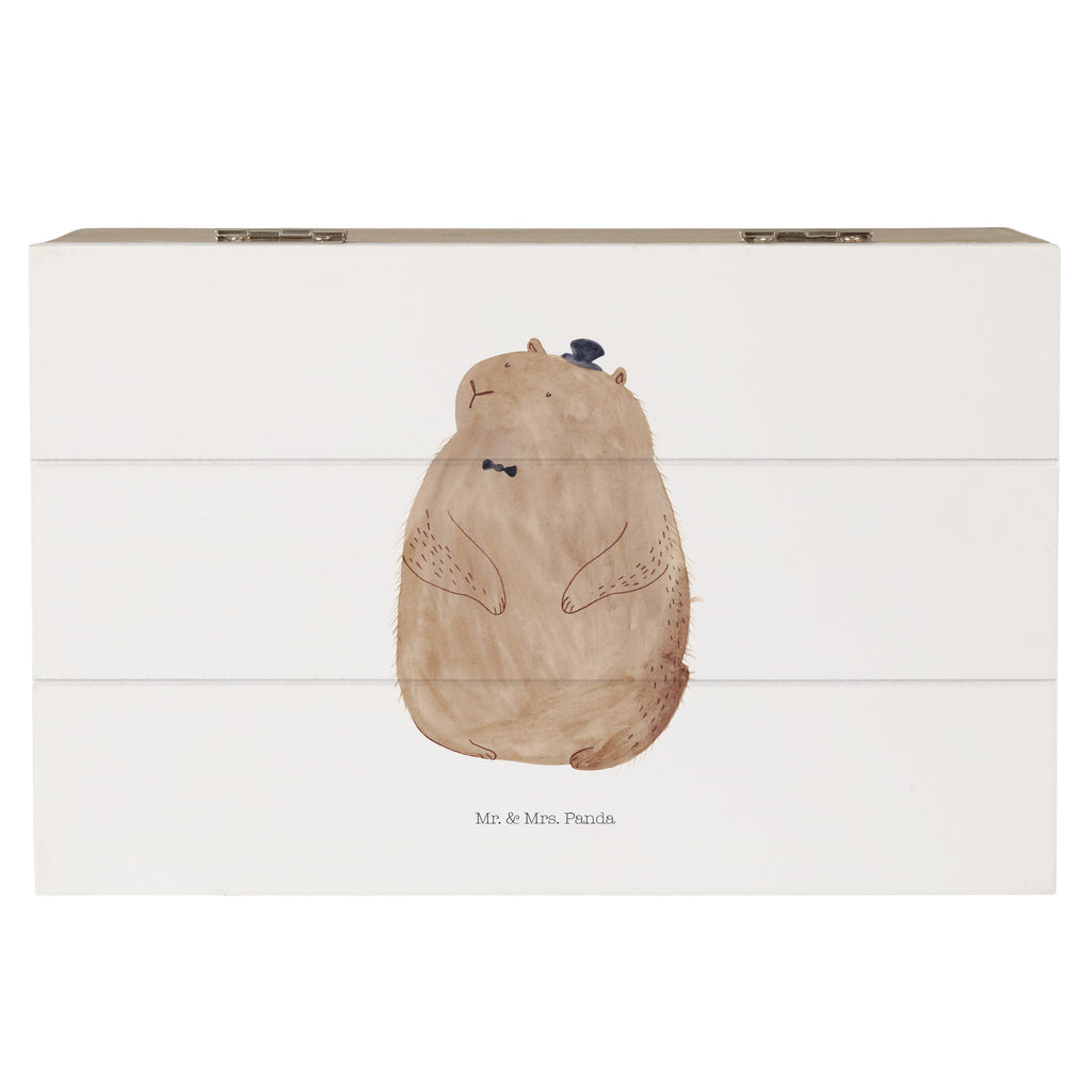 Holzkiste Murmeltier Holzkiste, Kiste, Schatzkiste, Truhe, Schatulle, XXL, Erinnerungsbox, Erinnerungskiste, Dekokiste, Aufbewahrungsbox, Tiermotive, Gute Laune, lustige Sprüche, Tiere, Murmeltier, Knigge, Fröhlichkeit, Freundlichkeit, Respekt, Anstand