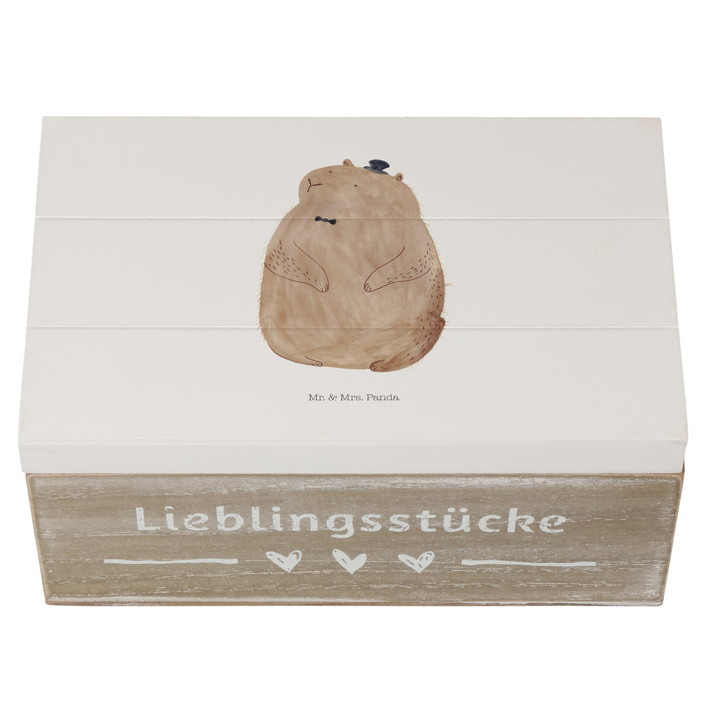 Holzkiste Murmeltier Holzkiste, Kiste, Schatzkiste, Truhe, Schatulle, XXL, Erinnerungsbox, Erinnerungskiste, Dekokiste, Aufbewahrungsbox, Tiermotive, Gute Laune, lustige Sprüche, Tiere, Murmeltier, Knigge, Fröhlichkeit, Freundlichkeit, Respekt, Anstand