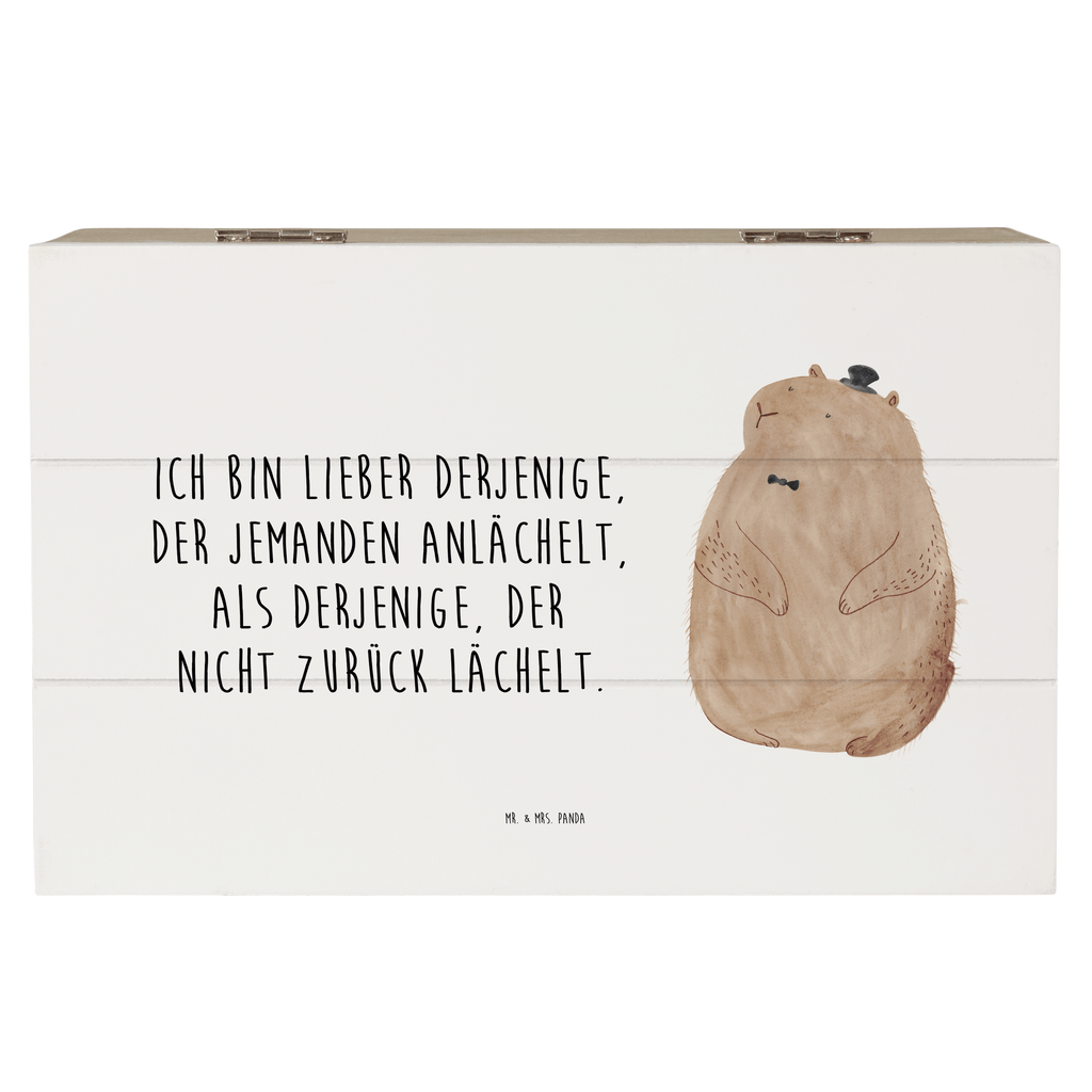 Holzkiste Murmeltier Holzkiste, Kiste, Schatzkiste, Truhe, Schatulle, XXL, Erinnerungsbox, Erinnerungskiste, Dekokiste, Aufbewahrungsbox, Tiermotive, Gute Laune, lustige Sprüche, Tiere, Murmeltier, Knigge, Fröhlichkeit, Freundlichkeit, Respekt, Anstand