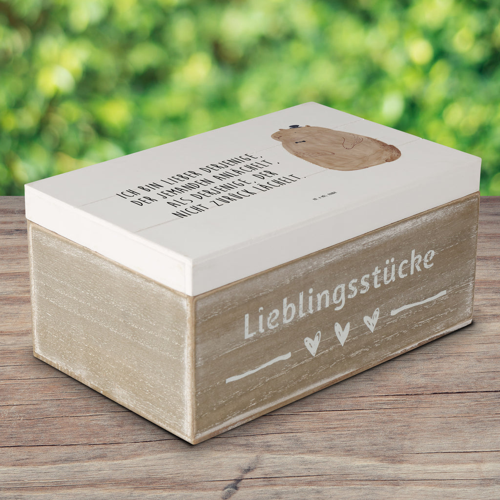 Holzkiste Murmeltier Holzkiste, Kiste, Schatzkiste, Truhe, Schatulle, XXL, Erinnerungsbox, Erinnerungskiste, Dekokiste, Aufbewahrungsbox, Tiermotive, Gute Laune, lustige Sprüche, Tiere, Murmeltier, Knigge, Fröhlichkeit, Freundlichkeit, Respekt, Anstand