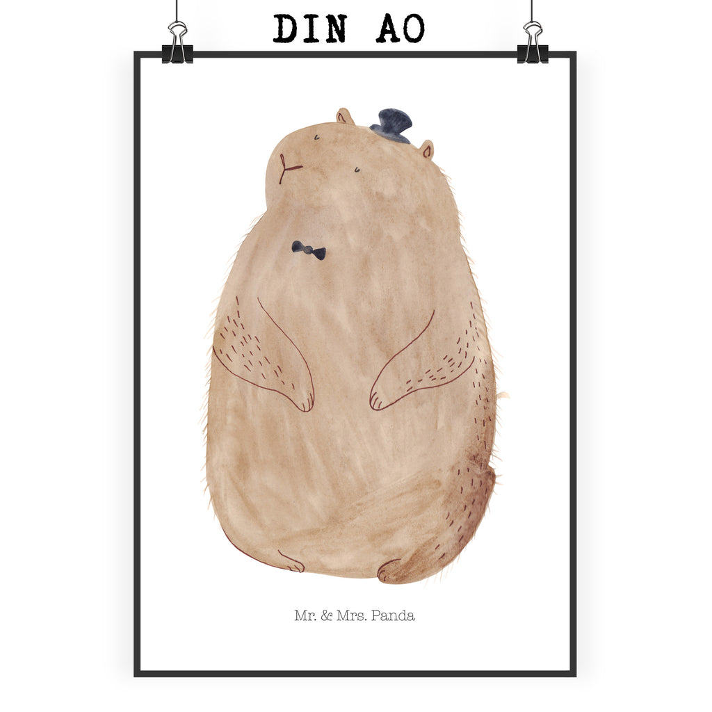 Poster Murmeltier Poster, Wandposter, Bild, Wanddeko, Küchenposter, Kinderposter, Wanddeko Bild, Raumdekoration, Wanddekoration, Handgemaltes Poster, Mr. & Mrs. Panda Poster, Designposter, Kunstdruck, Posterdruck, Tiermotive, Gute Laune, lustige Sprüche, Tiere, Murmeltier, Knigge, Fröhlichkeit, Freundlichkeit, Respekt, Anstand